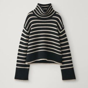 LISA YANG FLEUR STRIPPED CASHMERE SWEATER BLACK CREAM SIZE 0 SMALL EUC